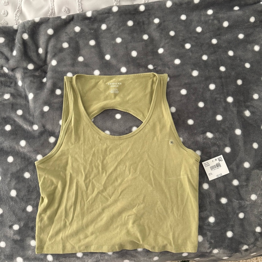 American Eagle Outfitters Olive Green Women's Cropped Tank Top NWT